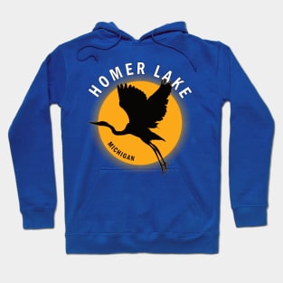 Homer Lake in Michigan Heron Sunrise Hoodie